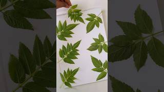 Easy leafy background #painting #shorts #shortvideo #leafpainting