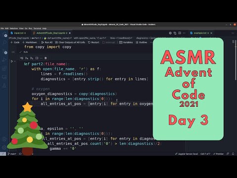 ASMR Coding: Solving Python Puzzles (Advent of Code 21 - Day 3)