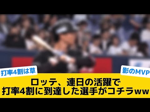 【4割打者】ロッテ、連日の活躍で打率4割に到達した選手がコチラww【千葉ロッテマリーンズ】【プロ野球反応集】