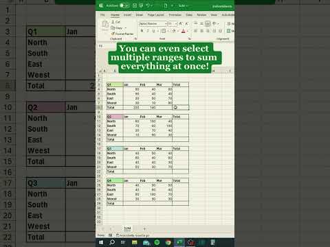 Excel SUM Function Tricks to Speed Up Your Workflow" #exceldaily #excelquicktips