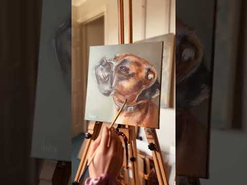 Learn my process for painting a Boxer Dog using the link in my bio #skillshare #tutorial #art