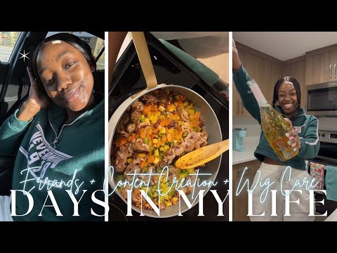 Mini Reset Vlog | Errands + Cooking  + Content Creation  + Research + Wig Care| PhD Vlog