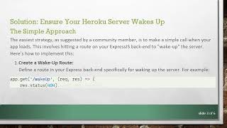 Can I Wake-Up Heroku Server on Front-End App Launch?
