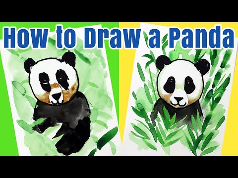 How to Draw a Panda Kids Watercolor Tutorial