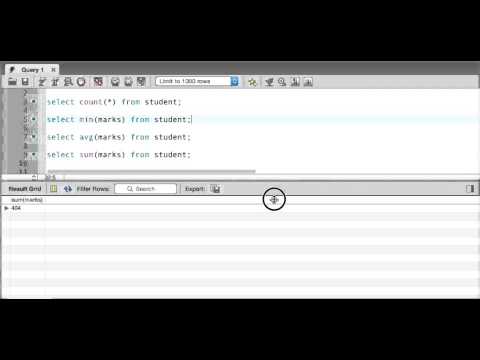 MySQL Tutorial how to use aggregate functions and Alias  in sql | Workbench