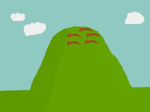 Mooses Flopping Merrily Atop a Hill