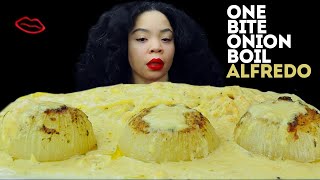 Cheesy Buttery Alfredo Onion Boil, One Bite challenge |TikTok Vial| Mukbang ASMR | Mmm ASMR