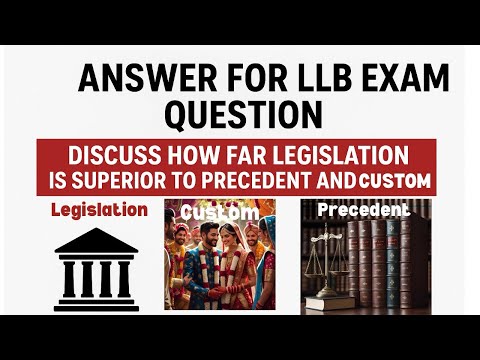 Legislation vs Precedent and Custom | KSLU Law Exam Answer Explained