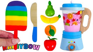 Crafting a Rainbow Popsicle with Toy Fruit