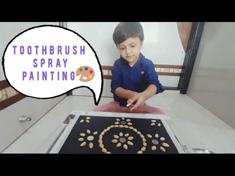 Easy spray Painting using toothbrush|Brush painting for kids| Rangoli Painting for kids| PRAVIT JAIN