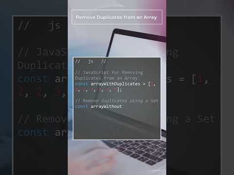 JS - How to remove duplicate elements from an array #JavaScript #Array #WebDevelopment