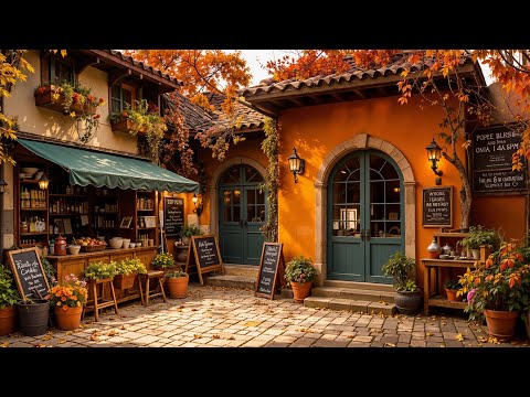 Charming Autumn Jazz in Cozy Street Café | Soft Jazz Music for Relaxing and Unwinding