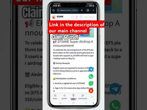 efsane : claim 60 usdt with this simple process  #update #efsane #airdropcrypto #freeusdt