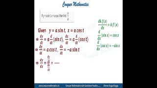 Derivative of function y=a sint, x=a cost, - Continuity & Differentiation  - Class 12 Mathematics