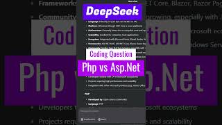 DeepSeek Question: Php vs Asp.Net #aiprogramming