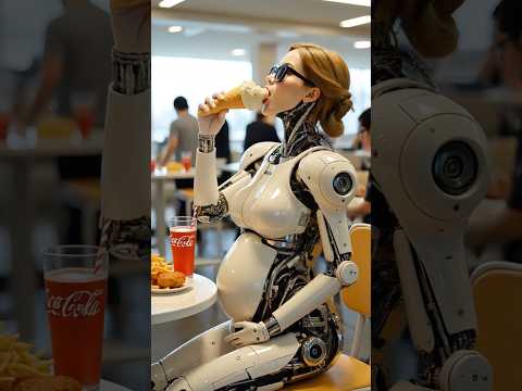 My robot girlfriend likes to eat ice cream. #robot