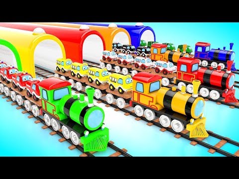 Learn colors for kids with train, Let's Learn The Colors, Cartoon for kids 3D animation