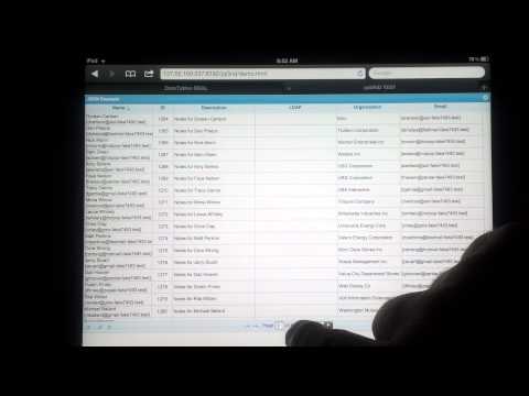 Demo using jqGrid on an iPad 3