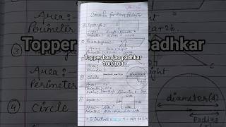 Formula for area, perimeter.❣️.|| handwritten notes #area #perimeterofrectangle #mathsolutions ❣️