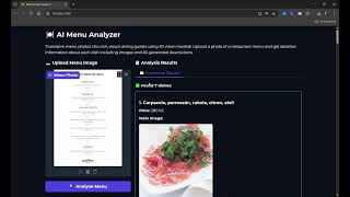 Menu Image Analyzer