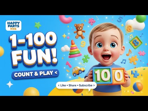 Learn Numbers 1–100 for Kids 🎵 | Counting Song & Fun Learning 👶 | Happy Parts Kids
