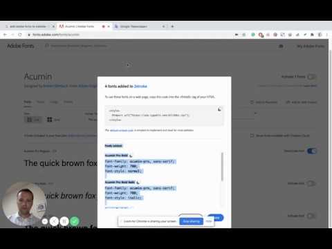 How to add Adobe fonts to the website