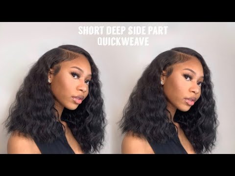 HOW TO: Short Deep Side Part Quick Weave