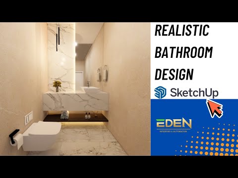 Modern Bathroom Design in SketchUp | Step-by-Step Tutorial for Beginners 🛁✨