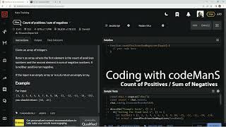 Codewars 8 kyu Count of Positives / Sum of Negatives Javascript