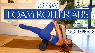 10 MIN FOAM ROLLER ABS WORKOUT - Deep Core Focused | At Home Pilates