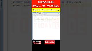 Query to find prime numbers in sql