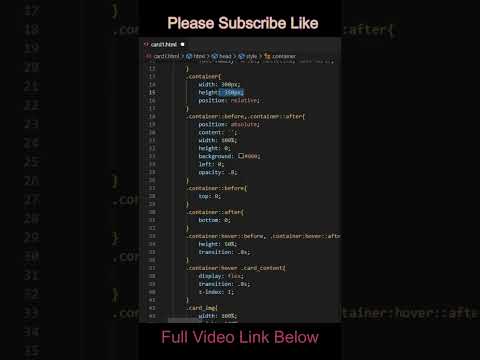 Awesome CSS Card Hover Effect - CSS Tutorial - CSS Design #shorts #short #css