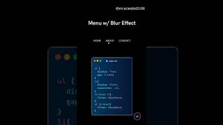 Menu Blur Effect CSS | #shorts