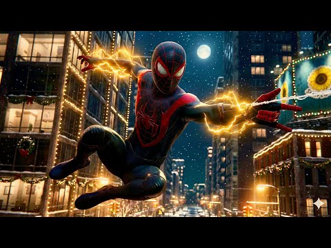 Spider-Man Christmas Vibes: Smooth Web Swinging in NYC | Spider Man: Miles Morales Gameplay 4K