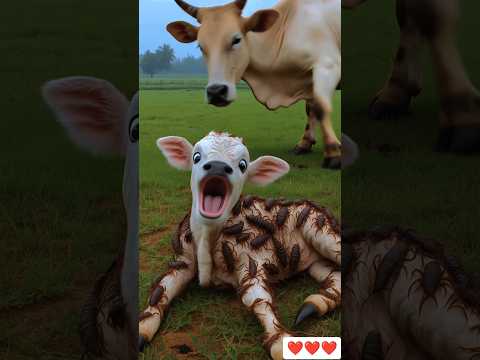 A mother's courage leads to her calf’s rescue. #humanity #animalrescue #cow