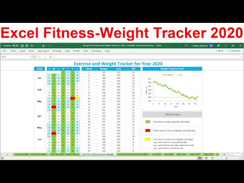2020 Fitness & Weight Loss Tracker Excel template-2020 Exercise Planner Workout Calendar Spreadsheet
