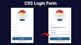 Password Hide Show with Eyes using CSS - without JS | Animated Login Form | Web Designing Tutorial