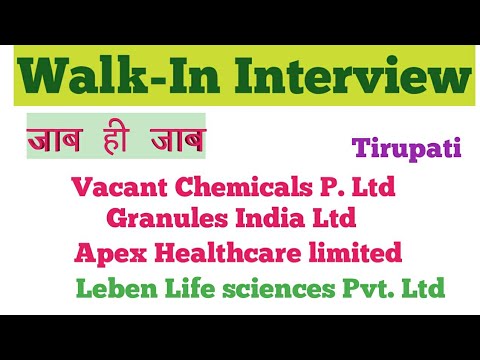 Vasant Chemical Ltd, Tirupati, Granules India pvt Ltd, Apex healthcare Ltd, Leben life sciences Ltd