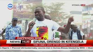 Edwin Sifuna begins his address by calling for a peaceful, respectful gathering, Kitengela