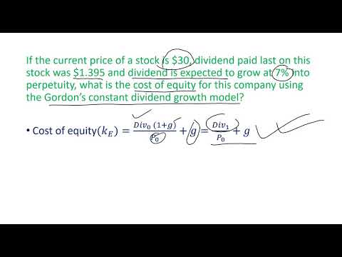 Cost of Equity using Gordon Constant Model