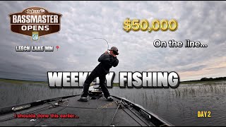 $50,000 ON THE LINE AT LEECH LAKE! (Bassmaster Opens Day 2)
