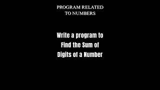 Find the Sum of Digits of a Number in Java | Java Programs for Beginners | Logic Ladder