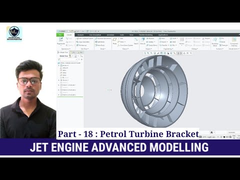 JET ENGINE l ADVANCED 3D MODELLING EXERCISE l CREO l PETROL TURBINE BRACKET - 18 l