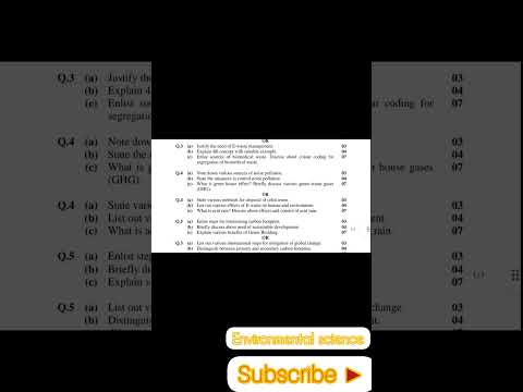 GTU first year Environmental Science paper #gtupaper #engineering  #environmentengineering