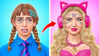 Extreme Makeover from Nerd to Popular Girl Barbie vs Bratz | Funny Challenges by Multi DO