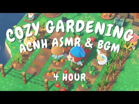 🌱 cozy summer gardening asmr 🌾・animal crossing farming sounds 🌿・focus & study music・4 hr