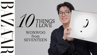 SEVENTEENのWONWOOが愛する10のこと。メガネのこだわりや画才も発揮！🐈‍⬛｜10 THINGS I LOVE ｜ハーパーズ バザー（Harper's BAZAAR）公式