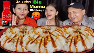 2X SPICY BIG MOMO EATING CHALLENGE @BudaBudiVlogs @MeroNepaliKitchen 