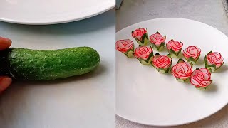 😍Chinese Chef | Vegetable Carving | Red Rose 🌹
