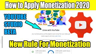 How to Apply Monetization on Youtube Studio | Apply Monetization in Youtube Studio 2020